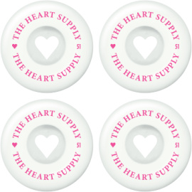 Heart Supply Clean Heart Skate Wheels 4-Pack (51mm|White/Pink)
