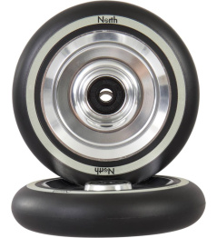 North Fullcore Scooter Wheel (24mm | Silver/Black Pu)
