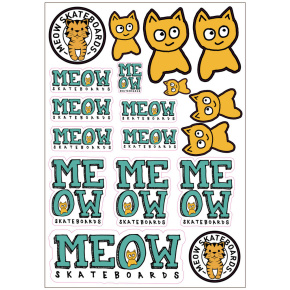 Meow Skateboards A4 Stickers