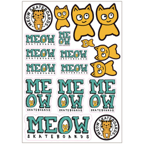 Meow Skateboards A4 Stickers