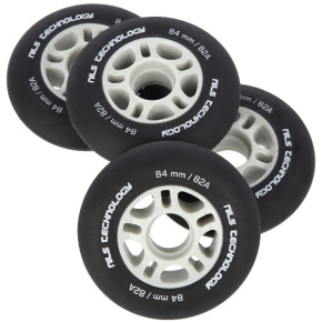 NILS Extreme PU matt wheels 84x24 82A, black, 4 pcs
