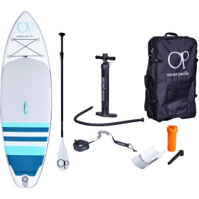 Ocean Pacific Sunset All Round 9'6 Inflatable Paddle Board (White/Grey/Turquoise)