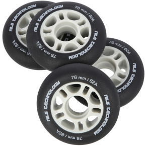 Matte NILS Extreme PU 76x24 82A wheels, black, 4 pcs