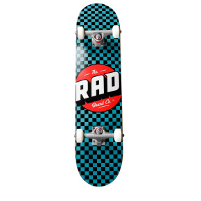 RAD Checkers Progressive Skateboard Set (8"|Black/Turquoise)