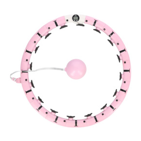 Massage hula hoop HMS FH07 with weights and counter pastel pink