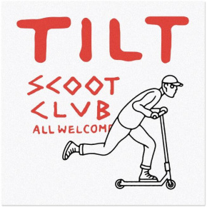 Sticker Tilt Scoot Club White