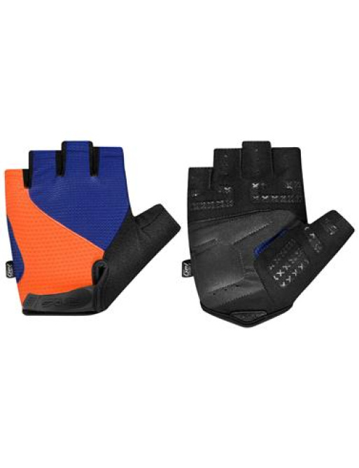 Spokey EXPERT Pánské cyklistické rukavice, modro-oranžové, vel. M - XL