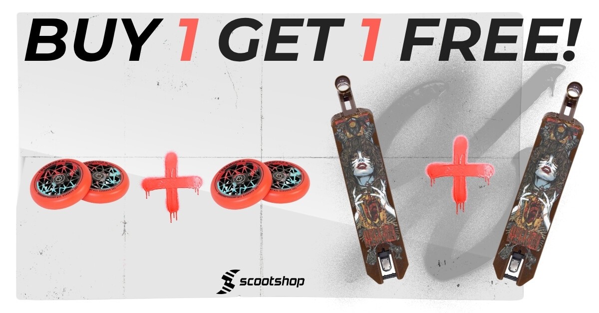 1 + 1 free deal on decks, SCS clamps and wheels
